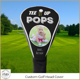T-shirt It Up Poppen Custom Photo Vaderdag Zwart Golfheadcover