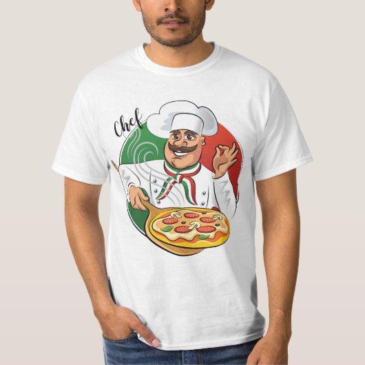 T-Shirt Italiaanse pizza met Italiaanse bodem (Voorkant)