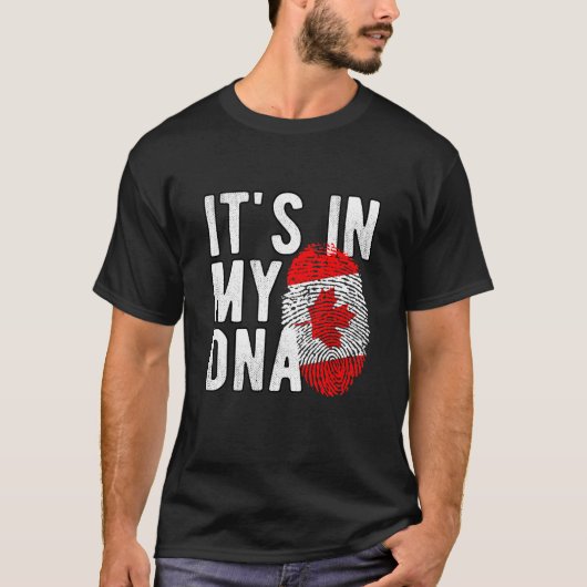 T-shirt It's in my DNA canada Flag Fingerprints (Voorkant)