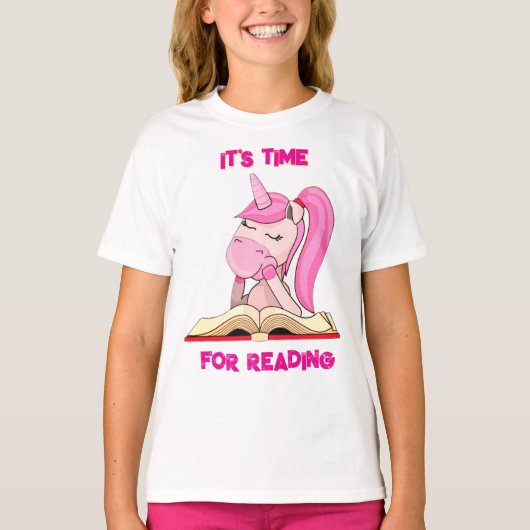T-Shirt It's time for reading  (Voorkant)
