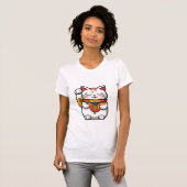 T-Shirt Japanese Lucky Cat (Maneki-neko) (Voorkant volledig)