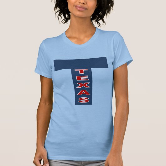 T-shirt jersey dun blauw TEXAS (Voorkant)