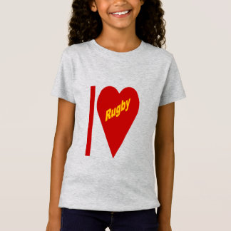 T-shirt jersey, meisjes I LOVE RUGBY