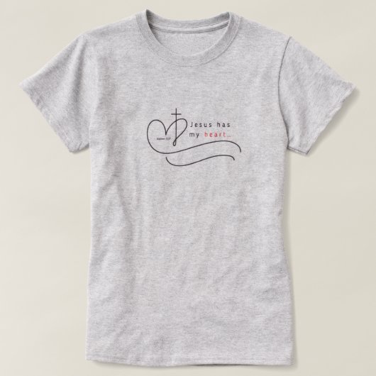 T-shirt: Jezus heeft mijn hart T-shirt (Design voorkant)