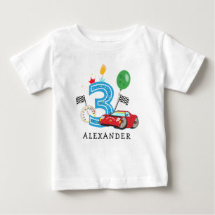 T-shirt jongen raceauto 3e verjaardag