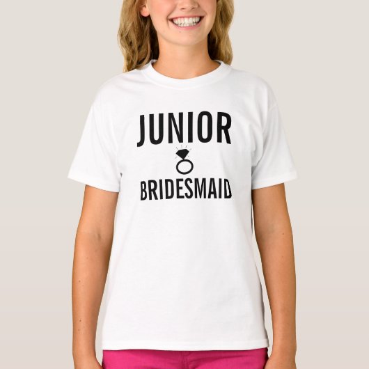 T-Shirt - Jr. Bridesmaid (Bling) White (Voorkant)