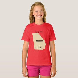 T-shirt - kaart van Georgia met stad