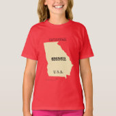 T-shirt - kaart van Georgia met stad (Voorkant)