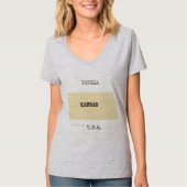 T-shirt - kaart van Kansas met stad (Voorkant)