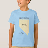 T-shirt - kaart van Nevada met stad (Voorkant)