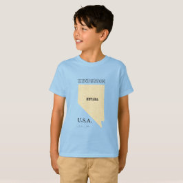 T-shirt - kaart van Nevada met stad