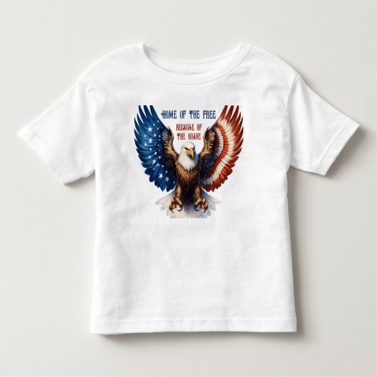 T-Shirt Kale Eagle en Levendige Sterren en Strips (Voorkant)