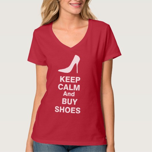 T-shirt kalm houden en schoenen kopen (Voorkant)