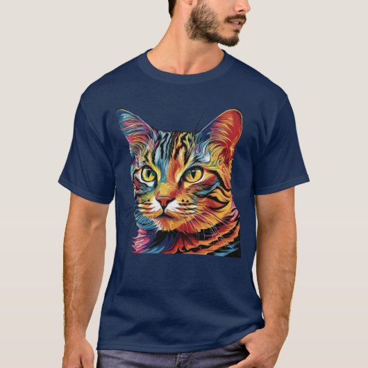 T-shirt kat patterned (Voorkant)
