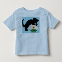 T-SHIRT KAT PROBEREN TE reiken in de VISKOM