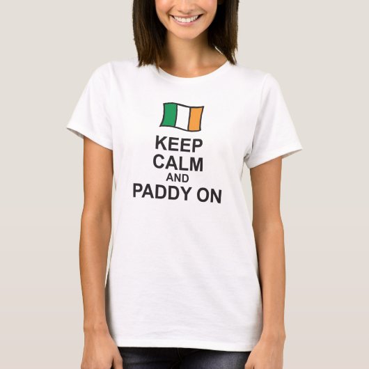 T-Shirt KEEP CALM en PADDY op fla (Voorkant)