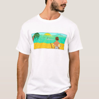 T-shirt Kerel met een surfbord van Zeb