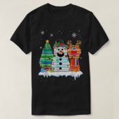 T-shirt kerstboomrenrennen Snowman Reindeer Book S (Design voorkant)