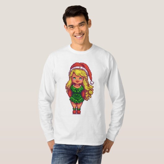 T-shirt kerstmeisje (Voorkant volledig)