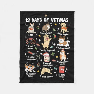 T-shirt Kerstmis Dierenarts Diergeneeskunde V Fleece Deken