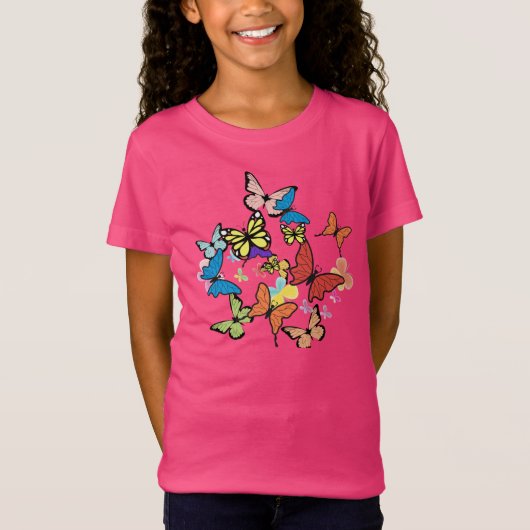 T-shirt kinder vlinder patterned (Voorkant)
