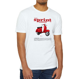 T-shirt klassieke scooter V-150 sprint V rood