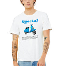 T-shirt klassieke scooter V-50 speciaal blauw
