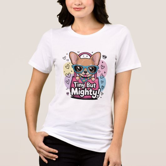 T-shirt 'Klein maar Moedig Chihuahua' (Voorkant)