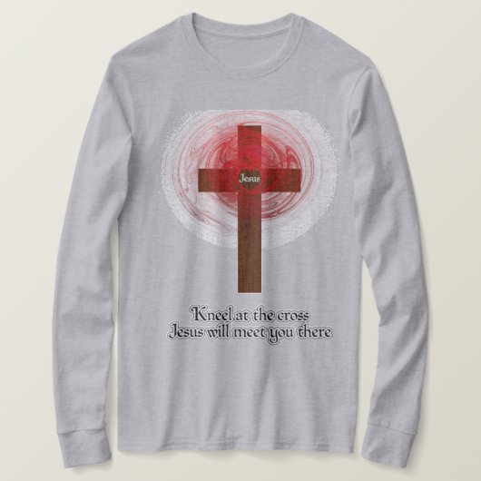 T-Shirt-Kneel bij het kruis T-shirt (Design voorkant)