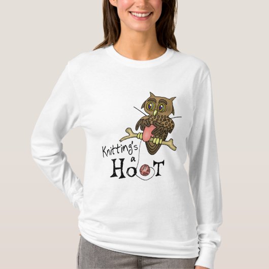 T-shirt Knitting Owl (Voorkant)