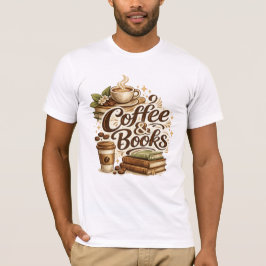 T-shirt 'Koffie & Boeken' | Koffieliefhebber Cadea