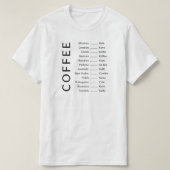 T-shirt - Koffietalen (Design voorkant)