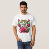 T-shirt Koninklijke Bloemkat Kunst (Voorkant volledig)