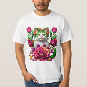 T-shirt Koninklijke Bloemkat Kunst