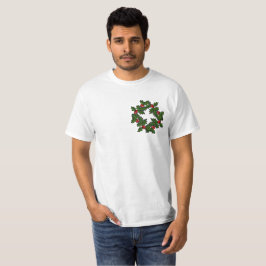 T-Shirt - Krans van Holly bladeren en bessen
