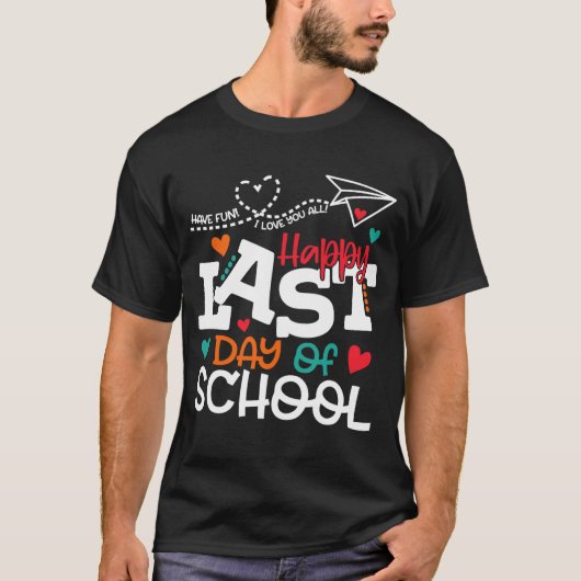 T-shirt Laatste Schooldag Docent Afstuderen Shirt (Voorkant)