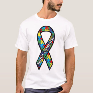 T-shirt - Large Autism Awareness Ribbon