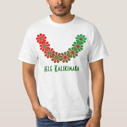 T-shirt Lei Mele Kalikimaka Merry-kerstkleuren (Voorkant)
