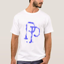 T-shirt Letter P logo ontwerp  (Blauw) 