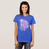 T-shirt letter P-logoontwerp (roze)  (Voorkant volledig)