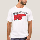 T-Shirt lettering against the current red black (Voorkant)