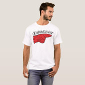 T-Shirt lettering against the current red black (Voorkant volledig)