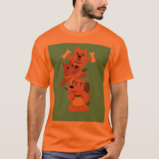 T-shirt – Leuke Cartoon Cat & Dogs Design