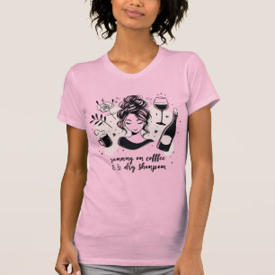 T-shirt 'Leven op Koffie Droge Shampoo Wijn Moeder