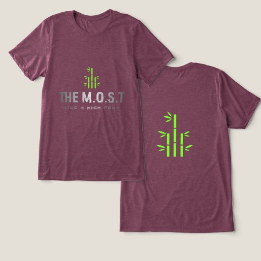 T-shirt (levendig scharlaken) (Ontwerp Voorkant & Achterkant)