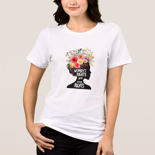 T-shirt levendige vrouw bloemen (Voorkant)
