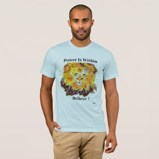 T-Shirt Lion: Macht (Voorkant volledig)