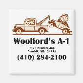 T-shirt logo met adres magneet (Voorkant)