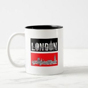 T-SHIRT LONDEN NIEUWE MODE ONTWERPER TEE TWEEKLEURIGE KOFFIEMOK