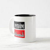 T-SHIRT LONDON NIEUWE MODE ONTWERPER TEE TWEEKLEURIGE KOFFIEMOK (Voorkant links)